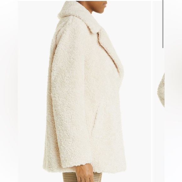 A.L.C. Faux Fur Stone Coat cream Teddy Bear Style Sz L NWT - Picture 3 of 12